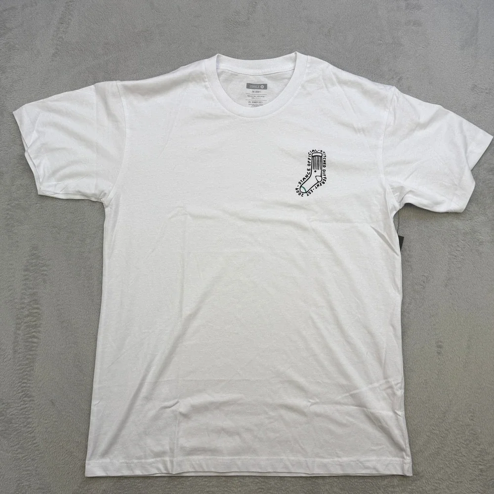 Stance‎ The Crew T Shirt Mens Large White Small Logo Graphic Stitched Different